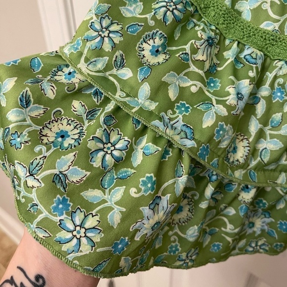 Cherokee Bottoms Vintage Green Blue Floral Kids Cherokee Skirt